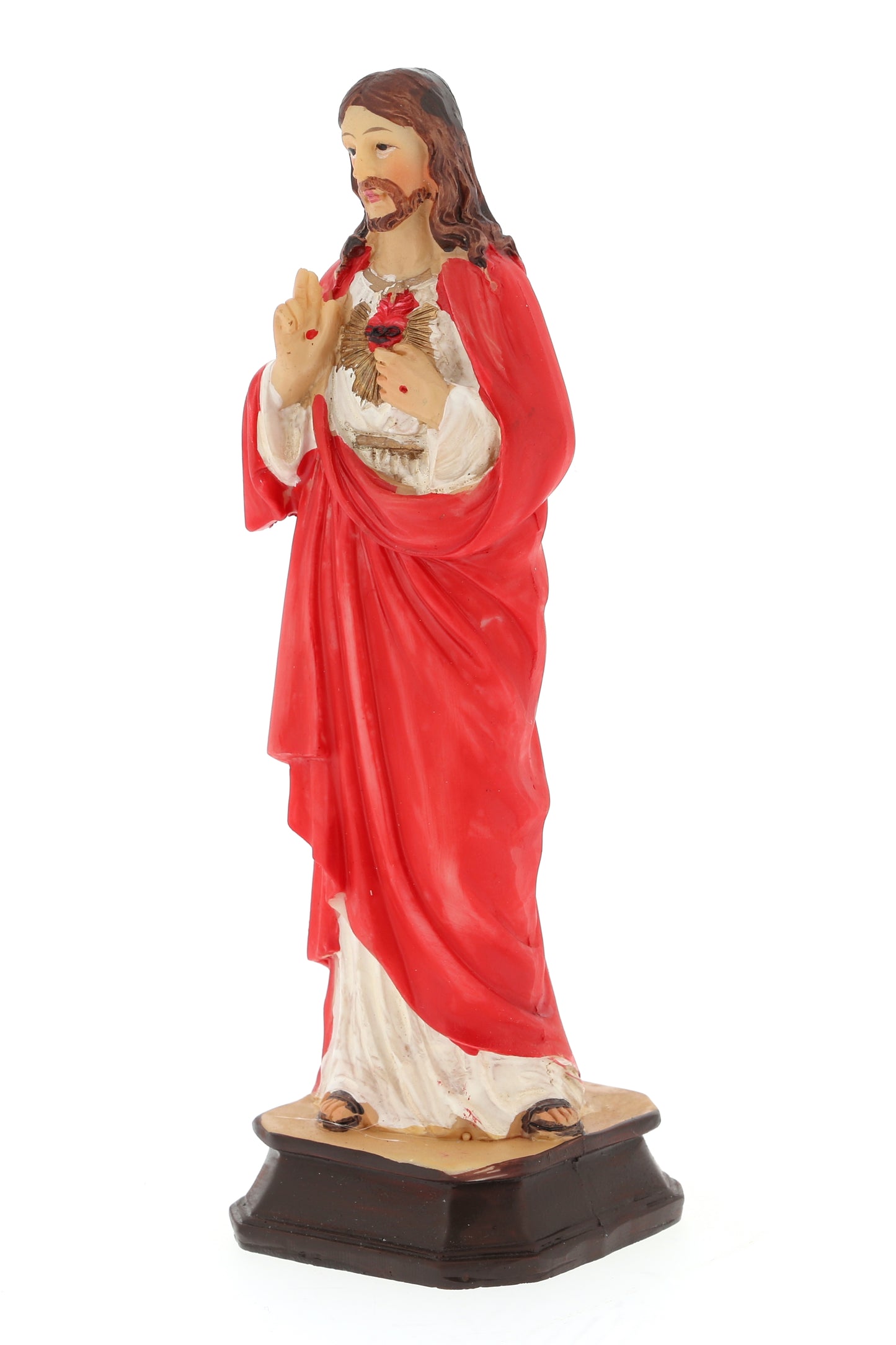 Statua Sacro Cuore di Gesu', in resina. Altezza 15 cm