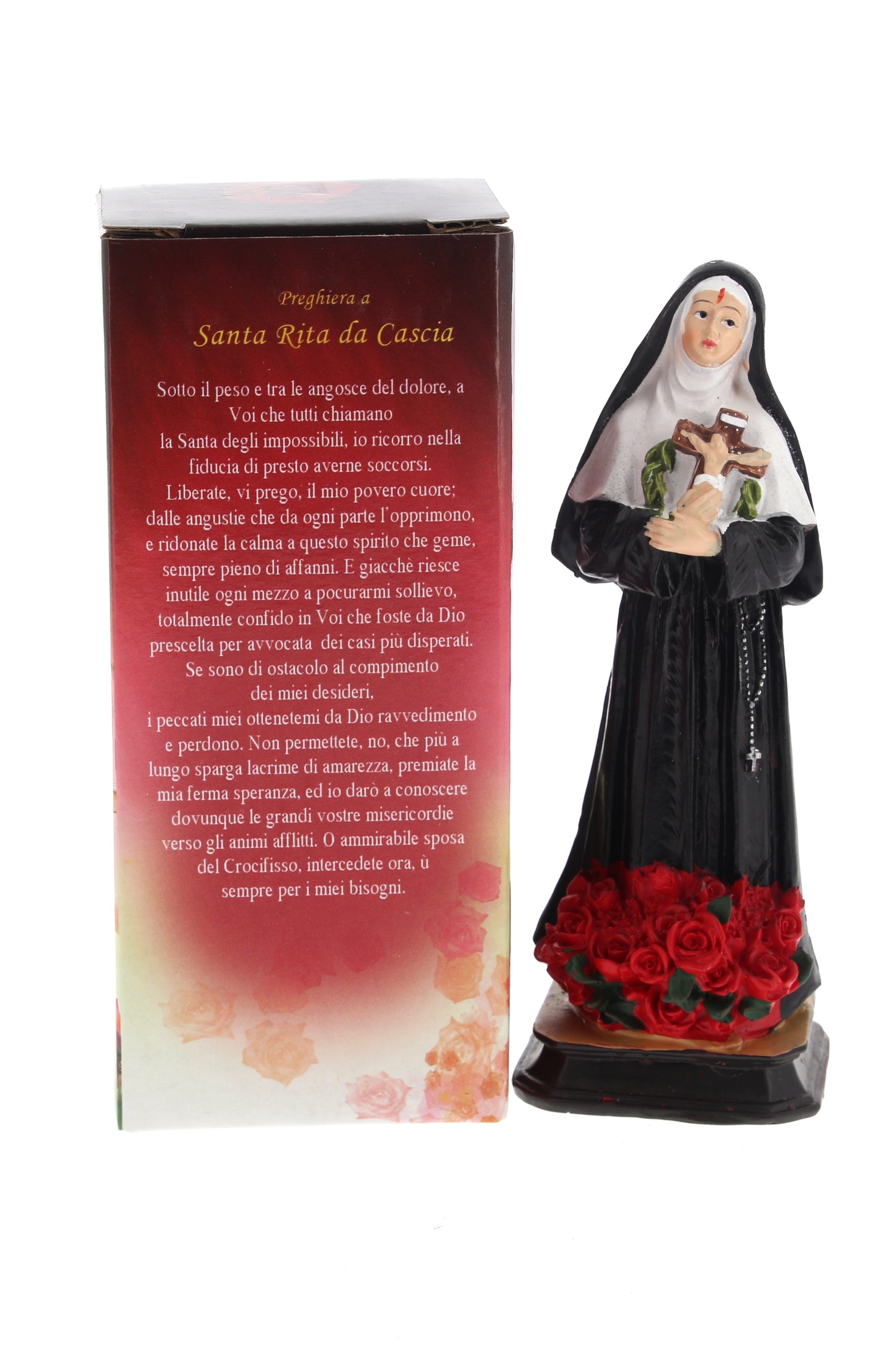 Statua Santa Rita, in resina. Altezza 13,5 cm