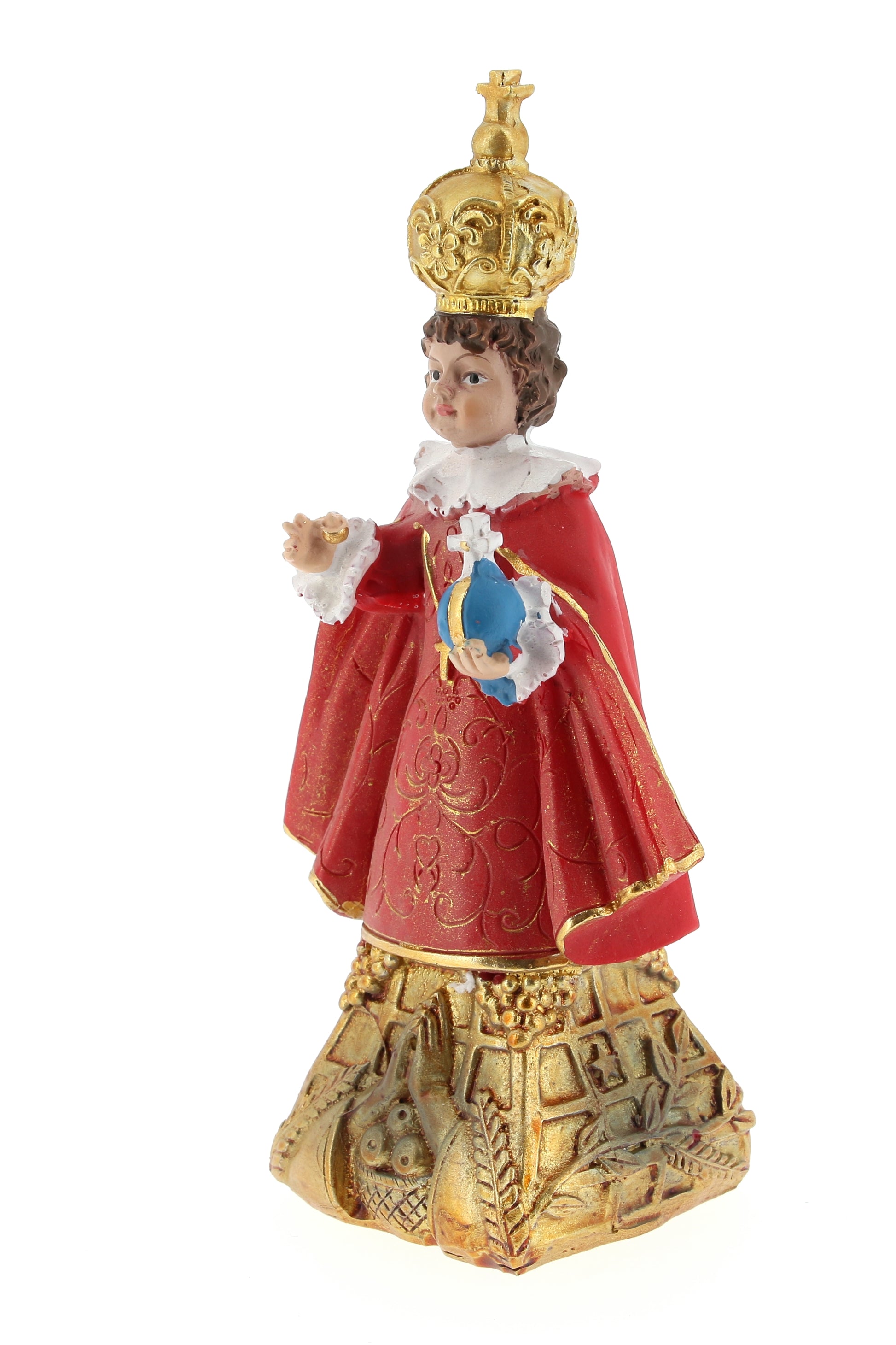 Statua Gesù Bambino di Praga, in resina. Altezza 15 cm