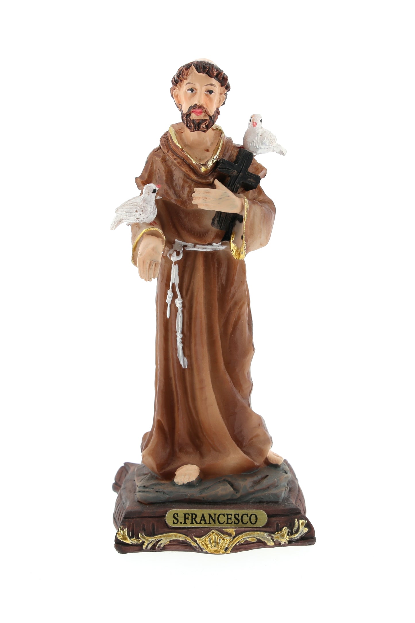 Statua San Francesco in resina. Altezza 15 cm