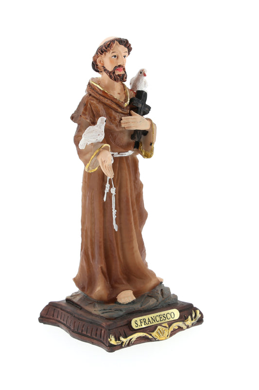 Statua San Francesco in resina. Altezza 15 cm