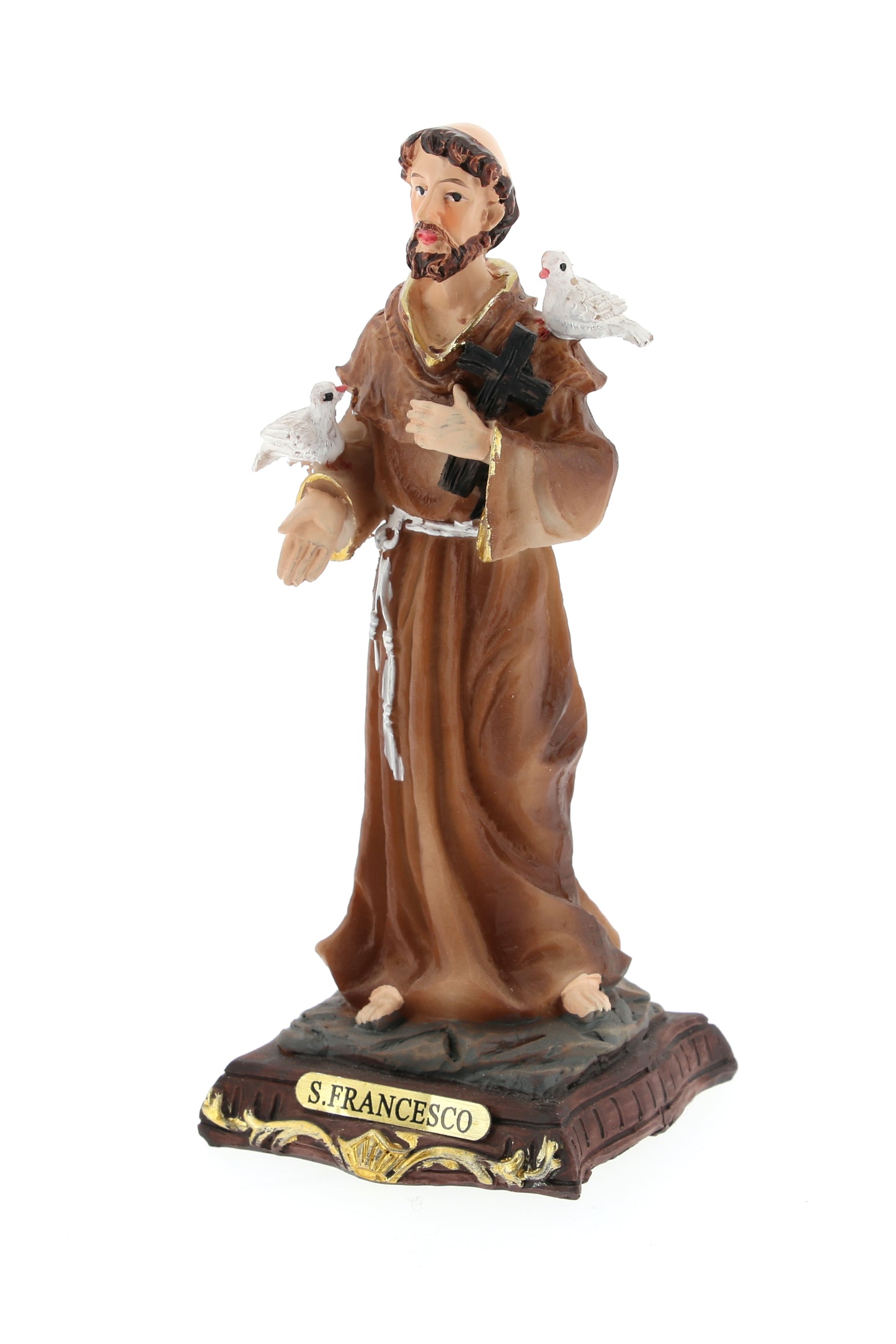 Statua San Francesco in resina. Altezza 15 cm