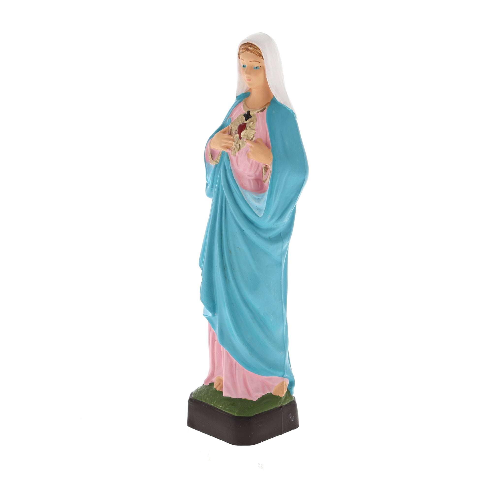 Statua Sacro Cuore di Maria in materiale infrangibile da esterno. Altezza 16 cm