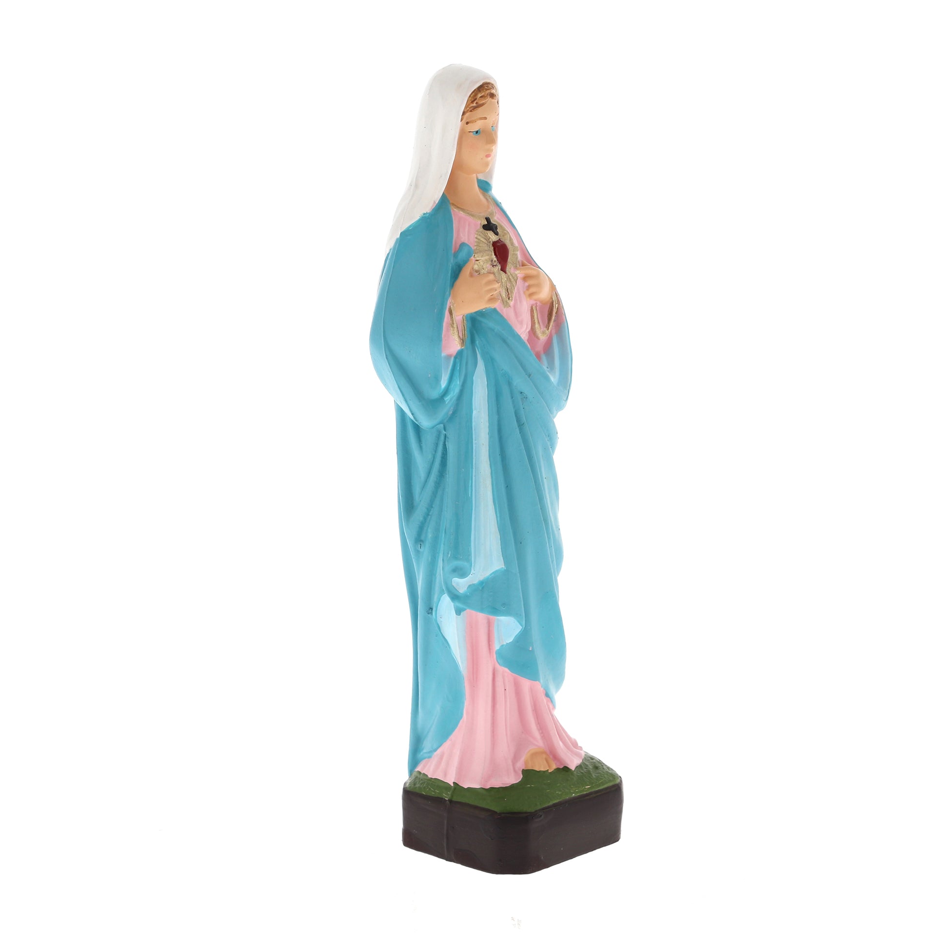 Statua Sacro Cuore di Maria in materiale infrangibile da esterno. Altezza 16 cm