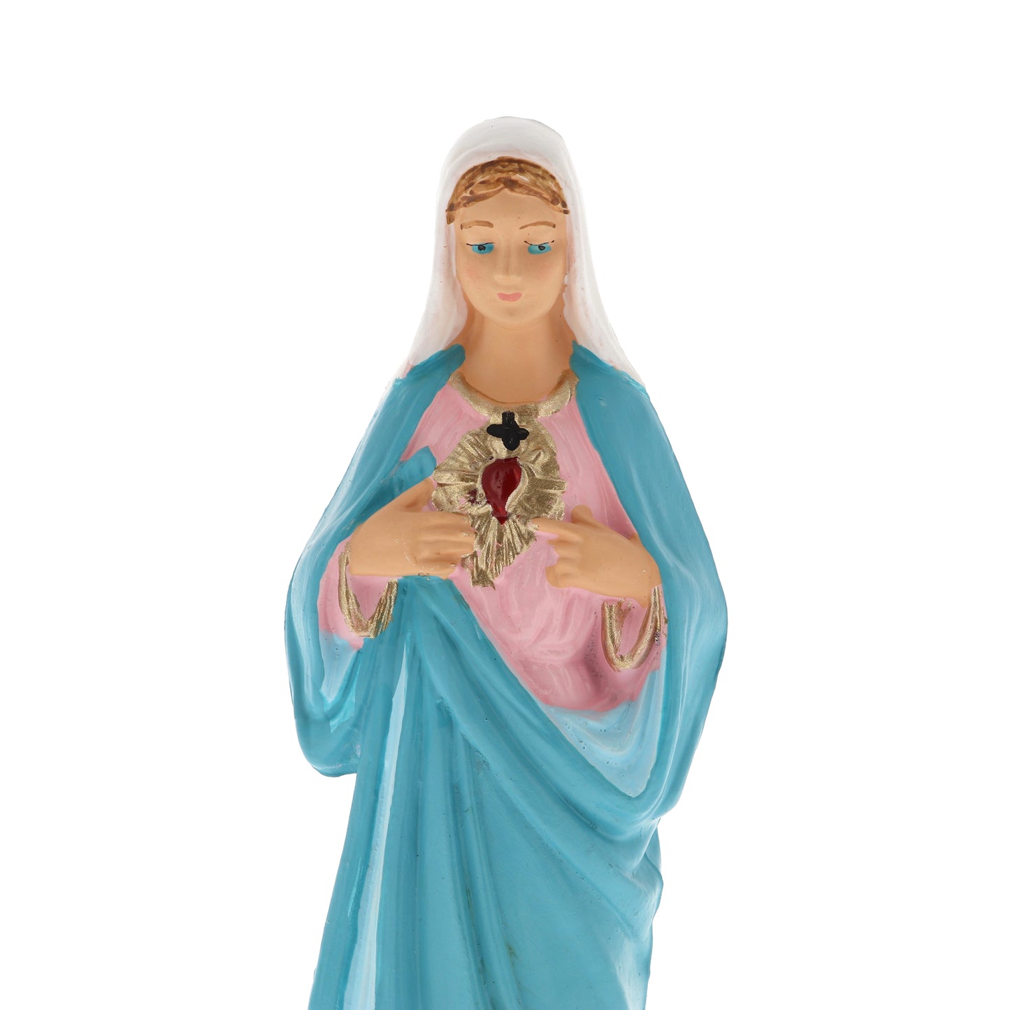 Statua Sacro Cuore di Maria in materiale infrangibile da esterno. Altezza 16 cm