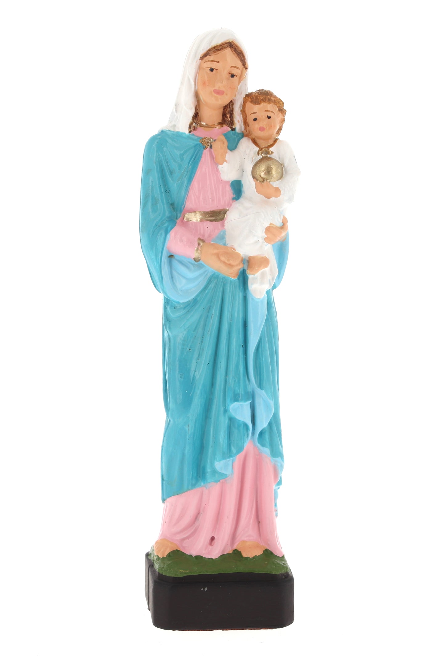 Statua Madonna con Bambino in materiale infrangibile da esterno. Altezza 16 cm