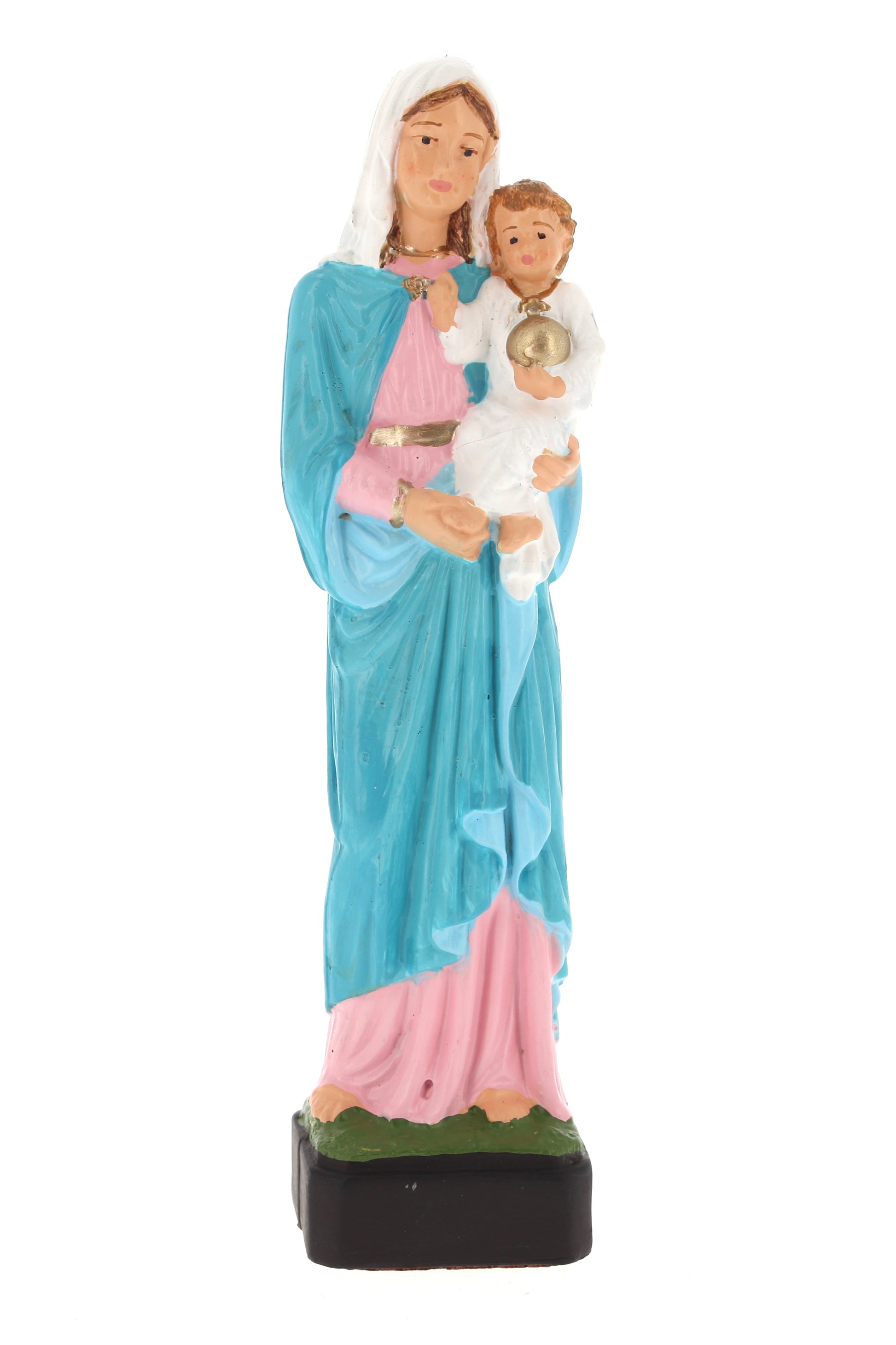 Statua Madonna con Bambino in materiale infrangibile da esterno. Altezza 16 cm
