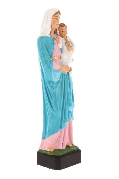 Statua Madonna con Bambino in materiale infrangibile da esterno. Altezza 16 cm
