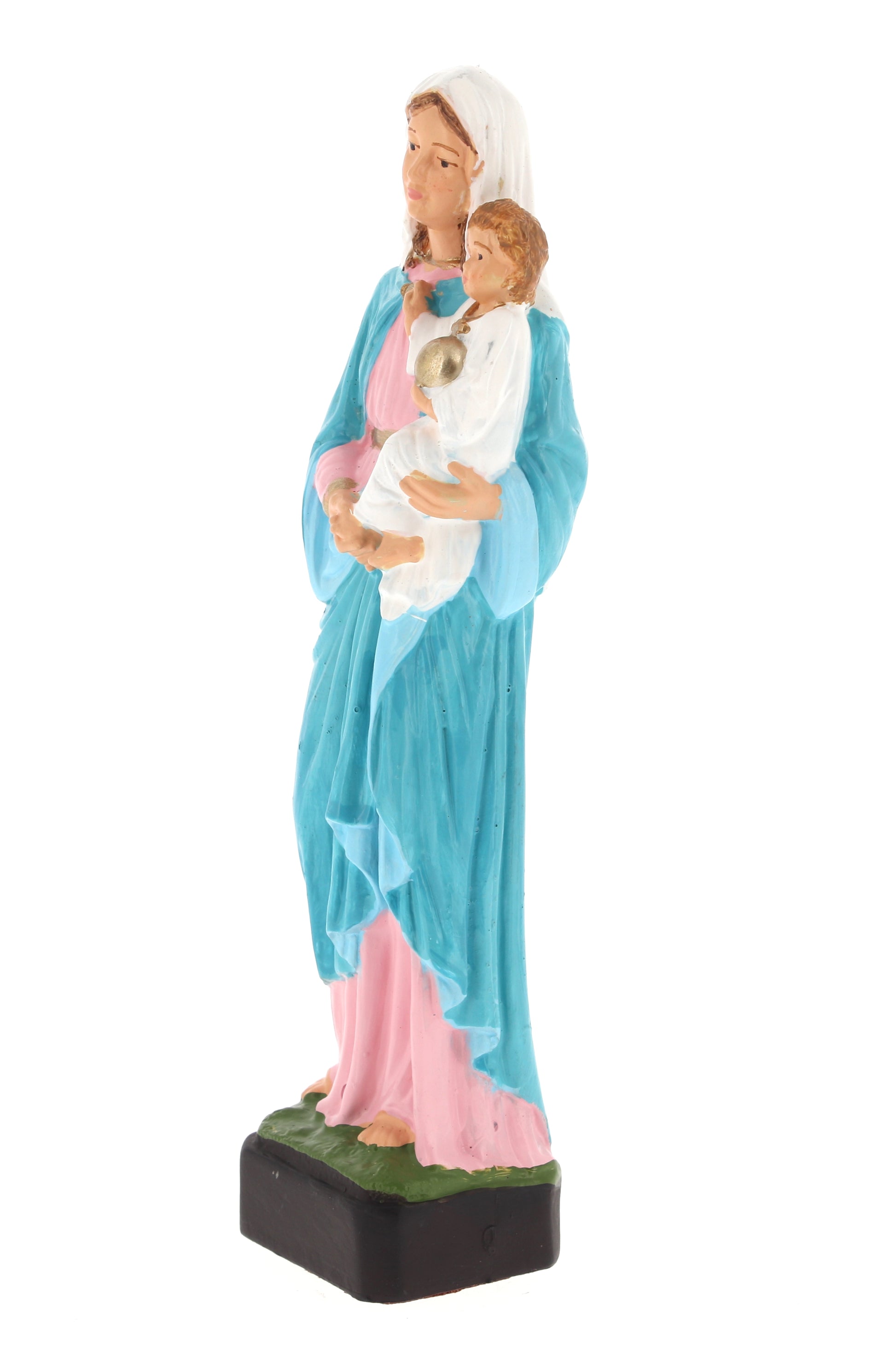 Statua Madonna con Bambino in materiale infrangibile da esterno. Altezza 16 cm