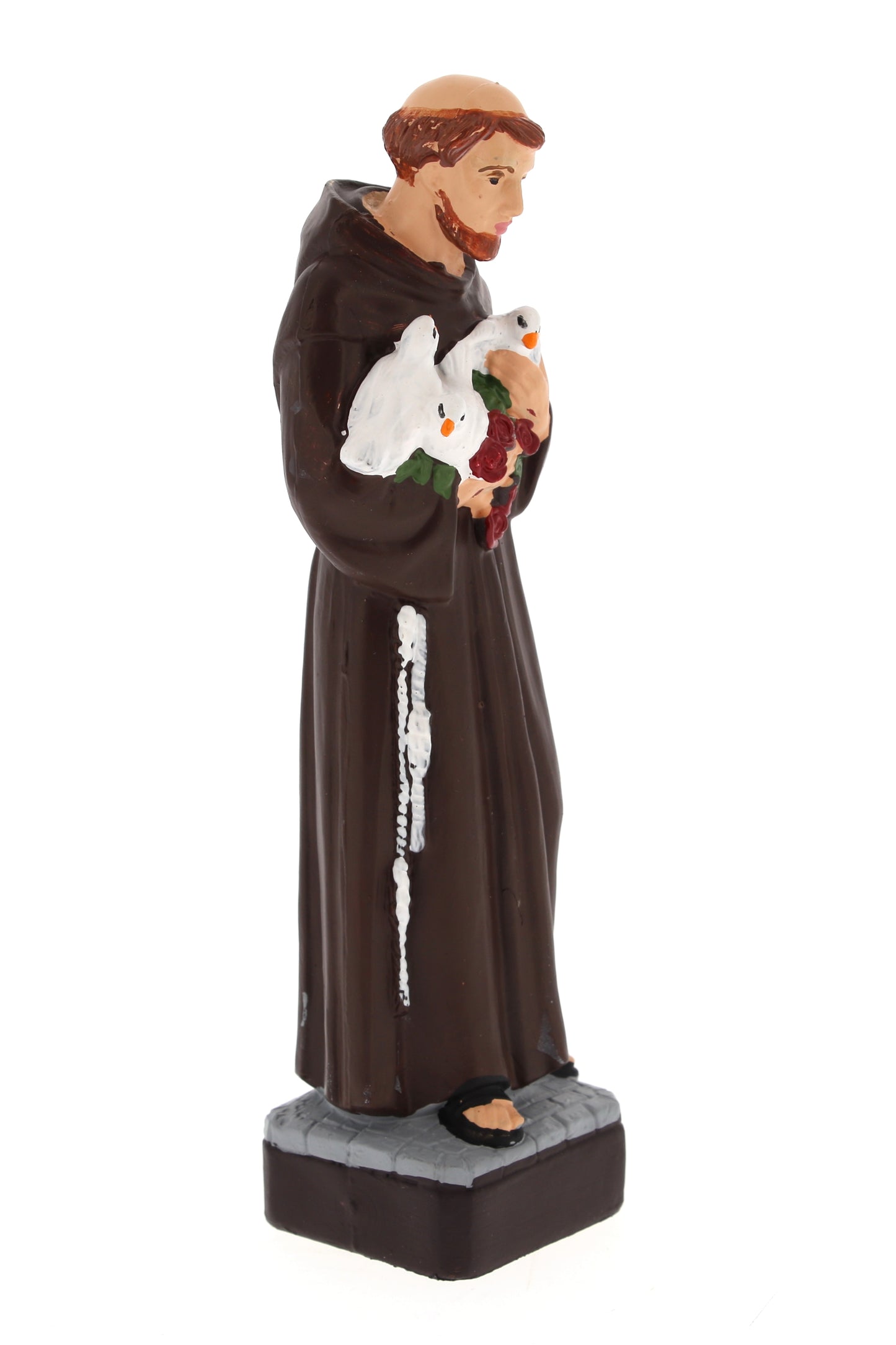 Statua San Francesco in materiale infrangibile da esterno. Altezza 16 cm