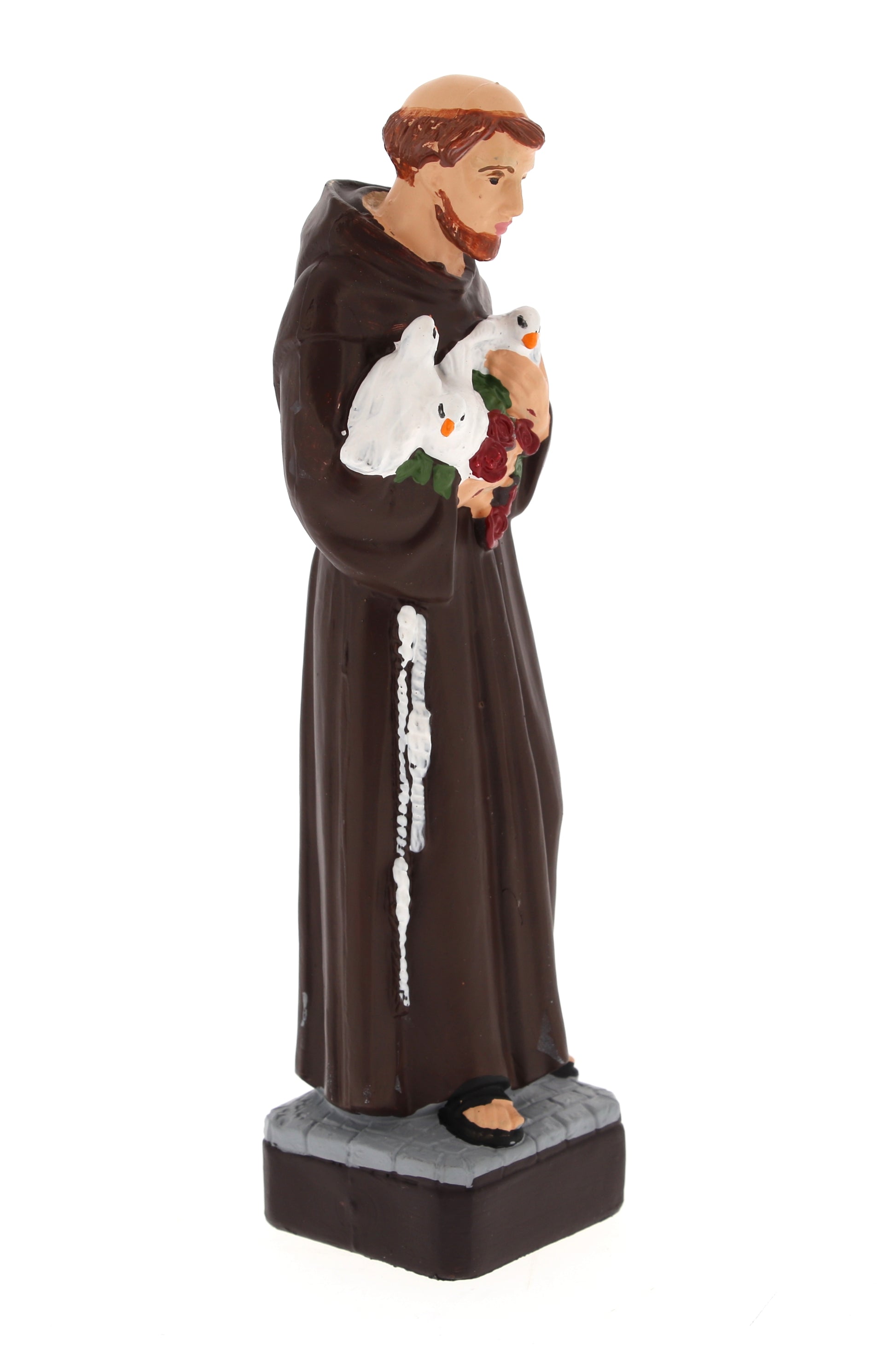 Statua San Francesco in materiale infrangibile da esterno. Altezza 16 cm