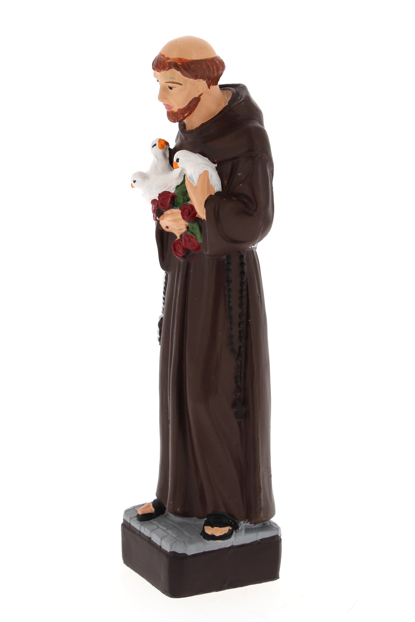 Statua San Francesco in materiale infrangibile da esterno. Altezza 16 cm