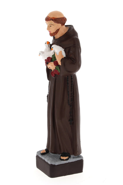 Statua San Francesco in materiale infrangibile da esterno. Altezza 16 cm