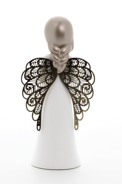 Statua in resina con ali in metallo You Are an Angel - Grazie h. 12,5 cm