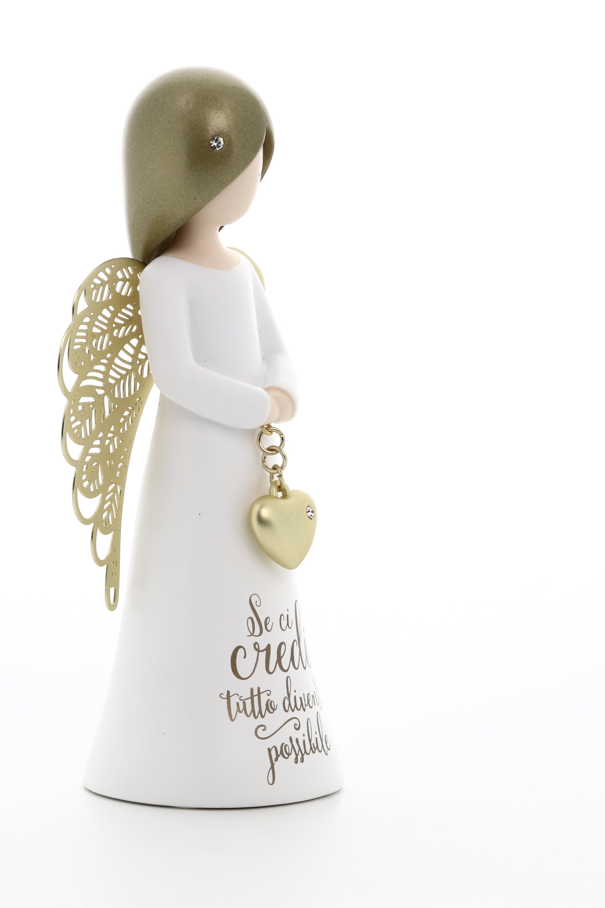 Statua in resina con ali in metallo You Are an Angel - Se ci credi tutto diventa possibile h. 12,5 cm