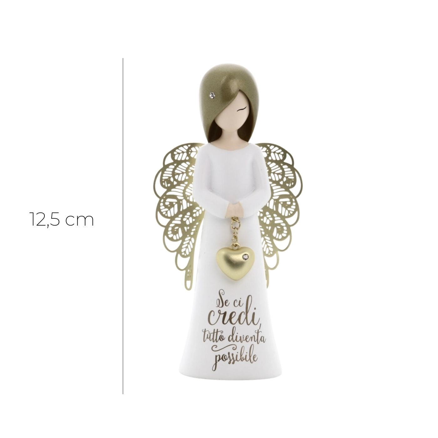 Statua in resina con ali in metallo You Are an Angel - Se ci credi tutto diventa possibile h. 12,5 cm