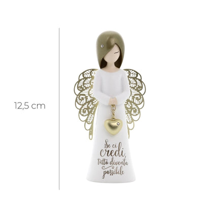 Statua in resina con ali in metallo You Are an Angel - Se ci credi tutto diventa possibile h. 12,5 cm