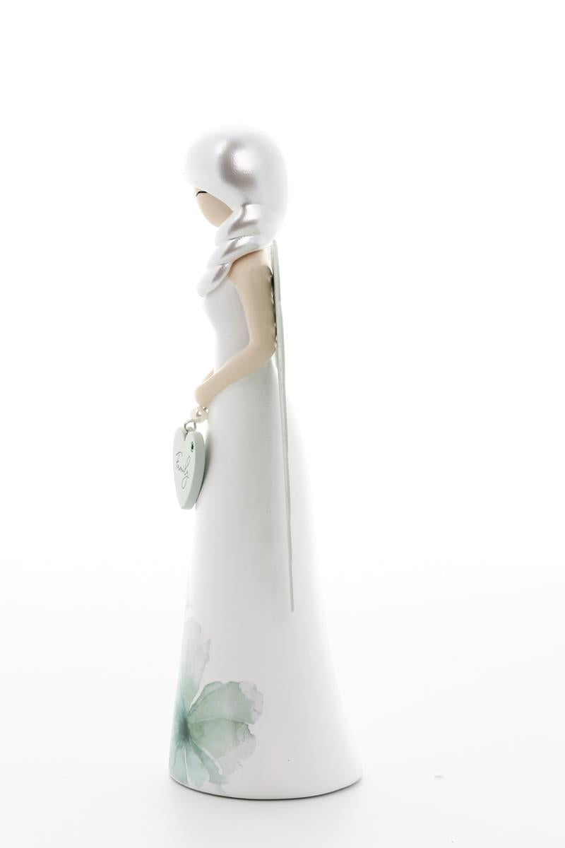Statua in resina con ali in metallo You Are an Angel -  Family h. 17,5 cm