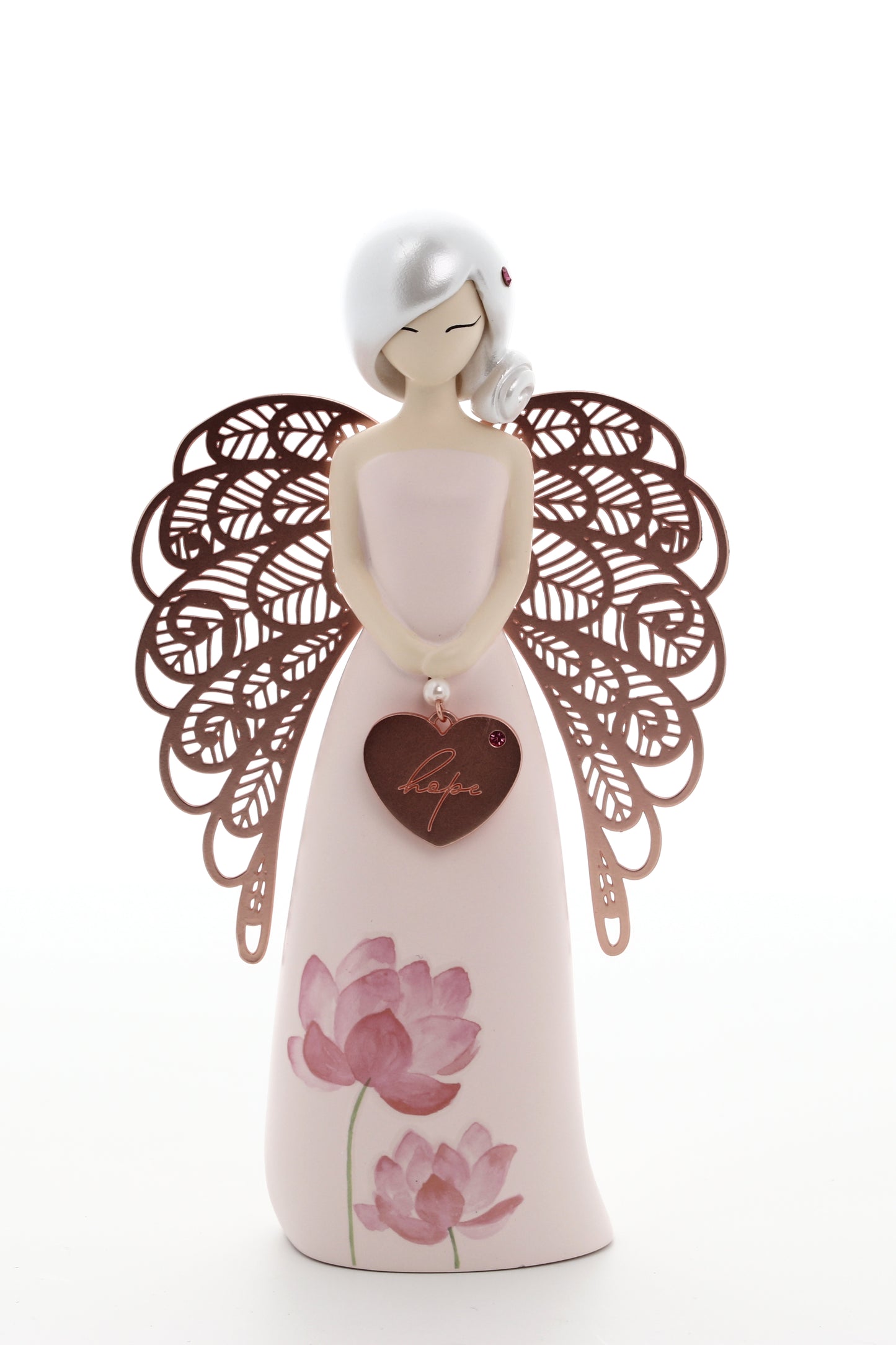Statua in resina con ali in metallo You Are an Angel - Hope  h. 17,5 cm