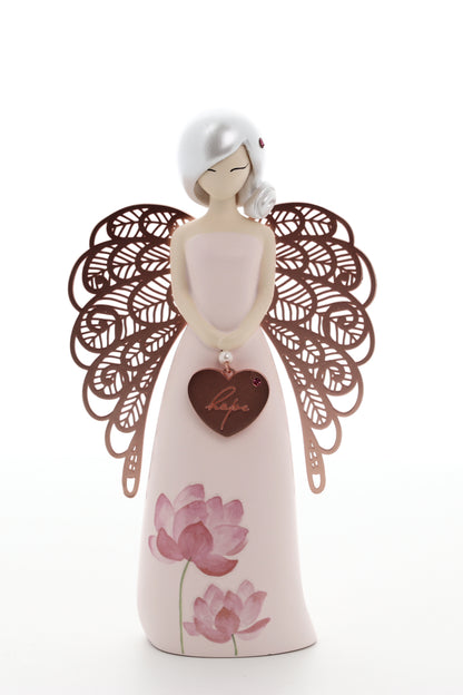 Statua in resina con ali in metallo You Are an Angel - Hope  h. 17,5 cm