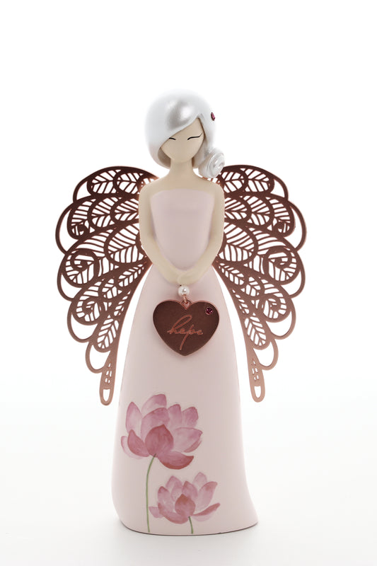 Statua in resina con ali in metallo You Are an Angel - Hope  h. 17,5 cm