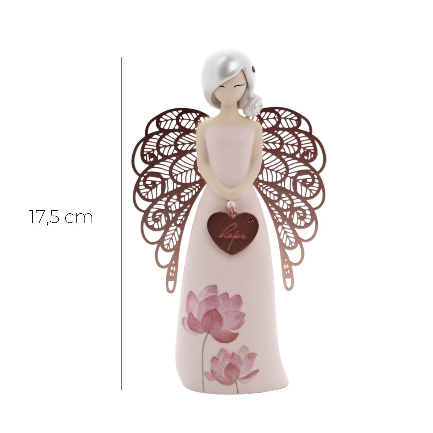 Statua in resina con ali in metallo You Are an Angel - Hope  h. 17,5 cm