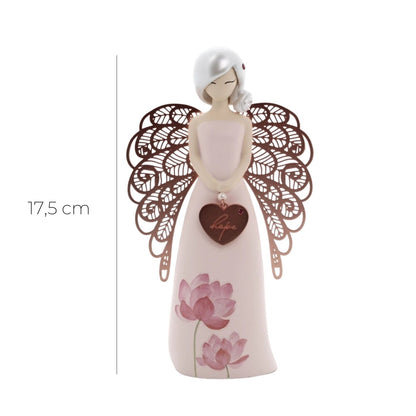 Statua in resina con ali in metallo You Are an Angel - Hope  h. 17,5 cm