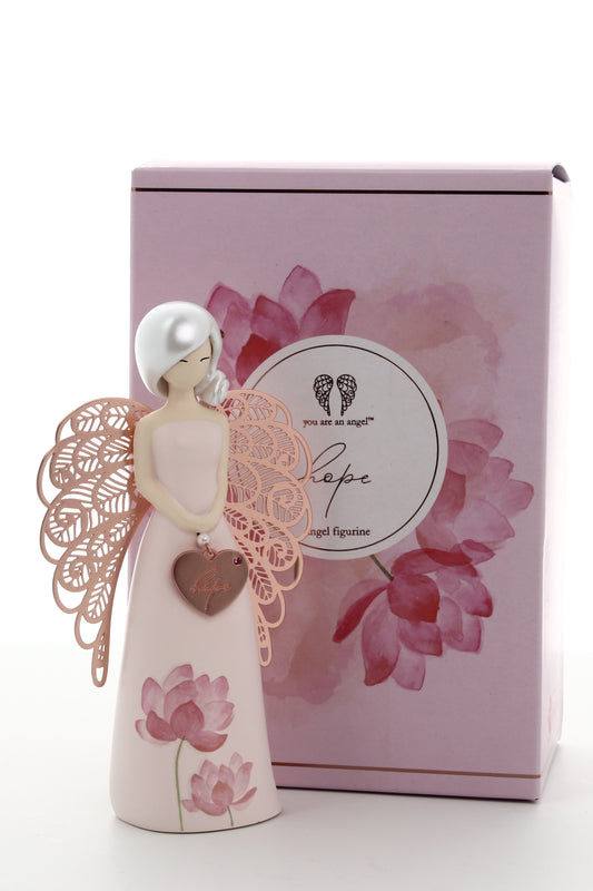 Statua in resina con ali in metallo You Are an Angel - Hope  h. 17,5 cm