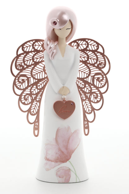 Statua in resina con ali in metallo You Are an Angel - Love h. 17,5 cm
