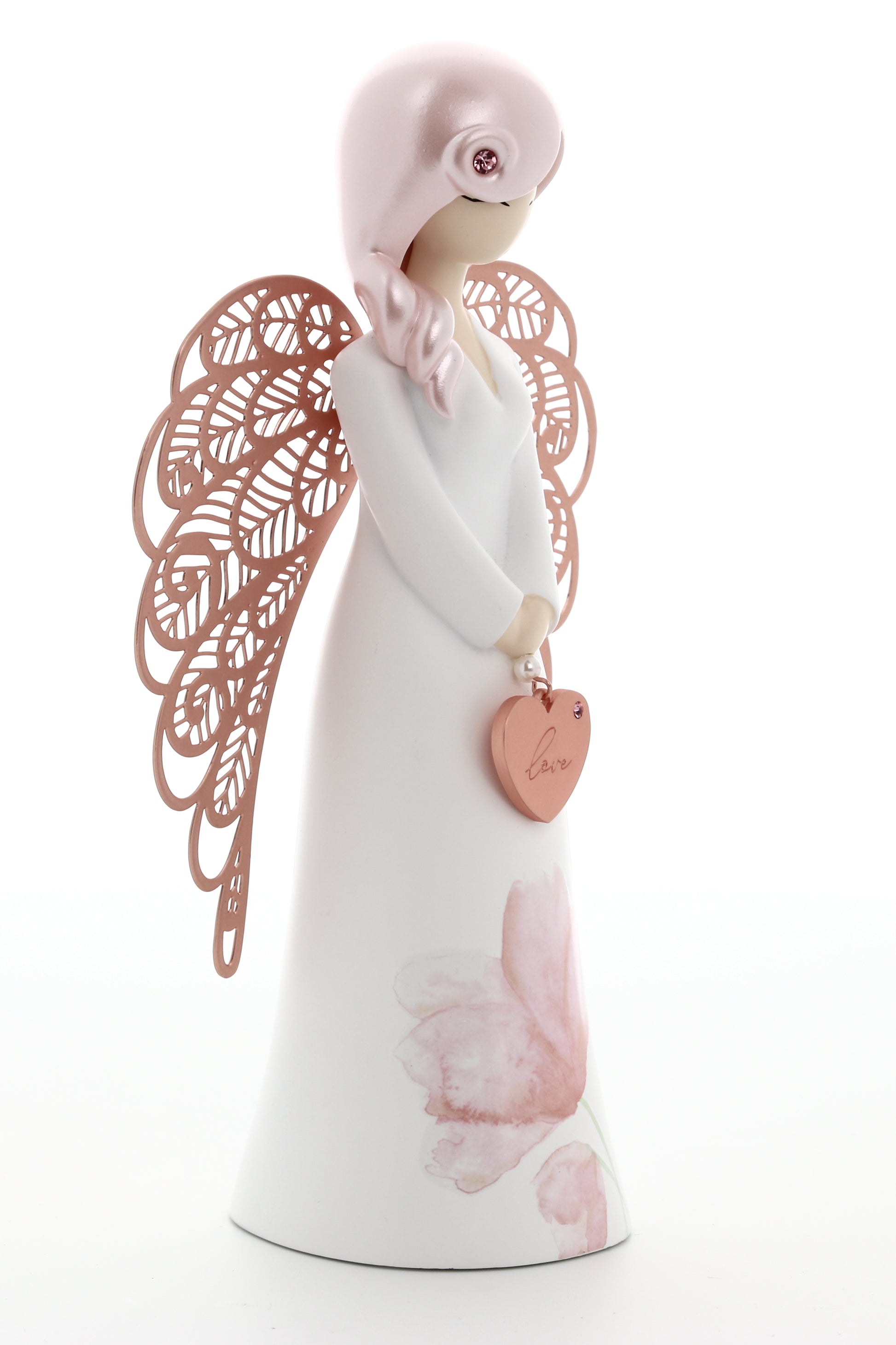 Statua in resina con ali in metallo You Are an Angel - Love h. 17,5 cm