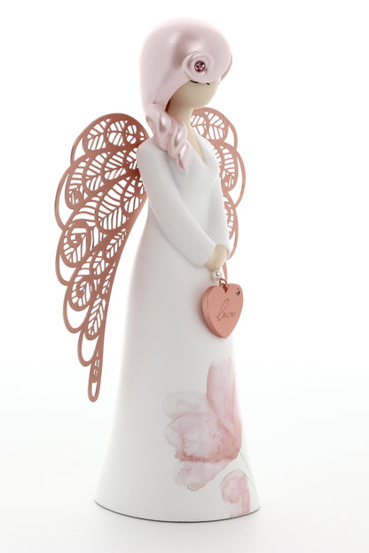 Statua in resina con ali in metallo You Are an Angel - Love h. 17,5 cm