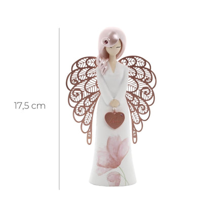 Statua in resina con ali in metallo You Are an Angel - Love h. 17,5 cm