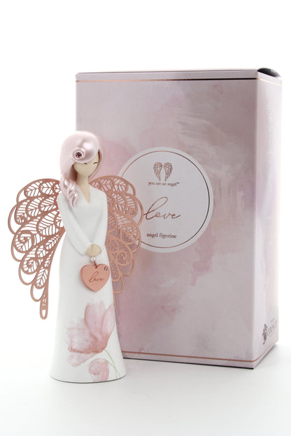 Statua in resina con ali in metallo You Are an Angel - Love h. 17,5 cm