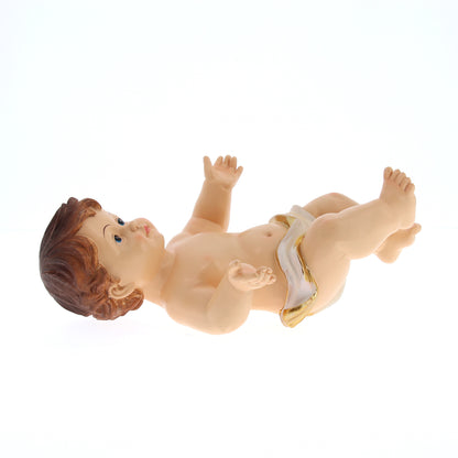 Statua Gesù Bambino con lenzuolino, in resina. Altezza 34 cm