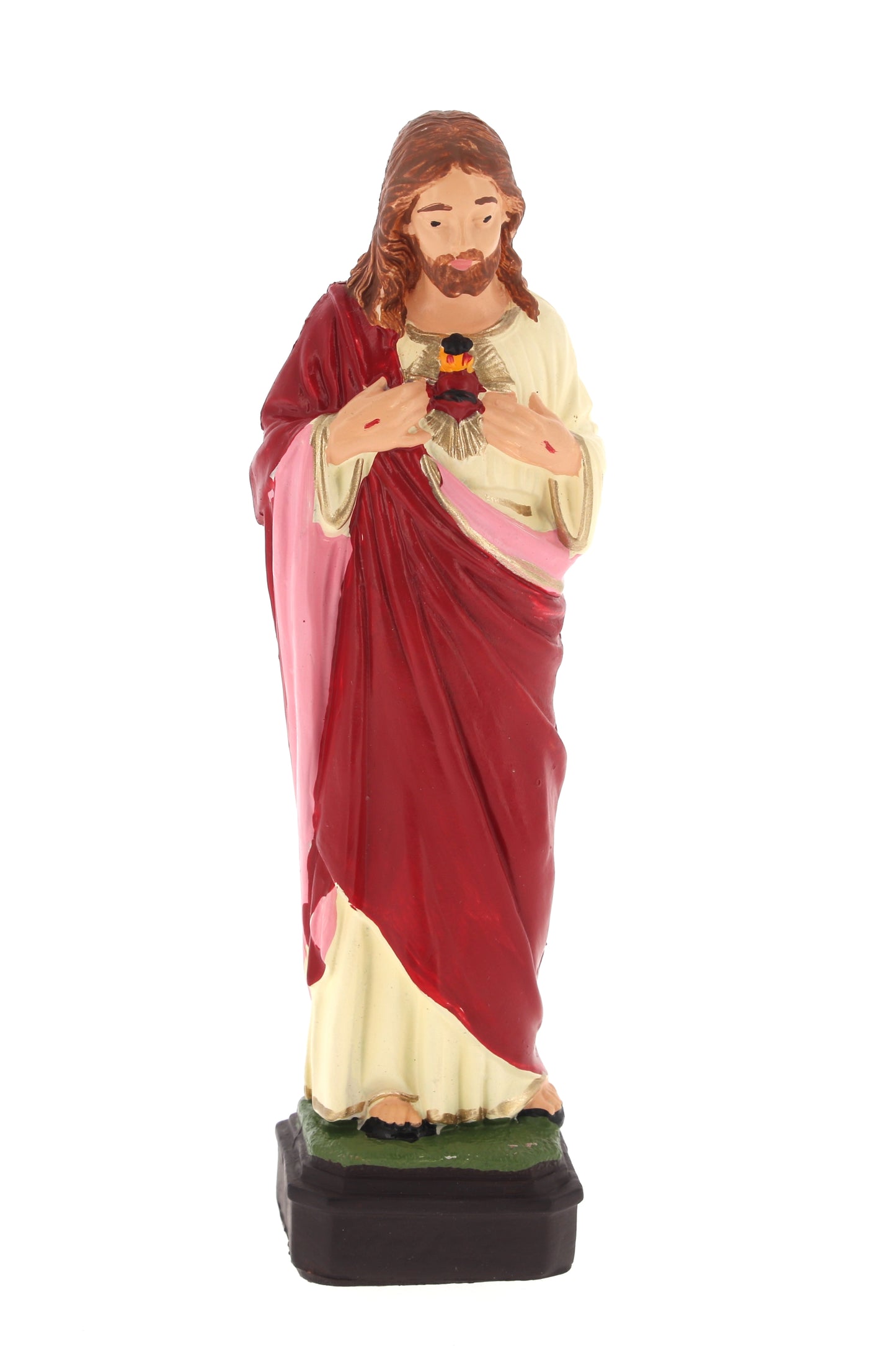 Statua Sacro Cuore di Gesu' in materiale infrangibile da esterno. Altezza 16 cm