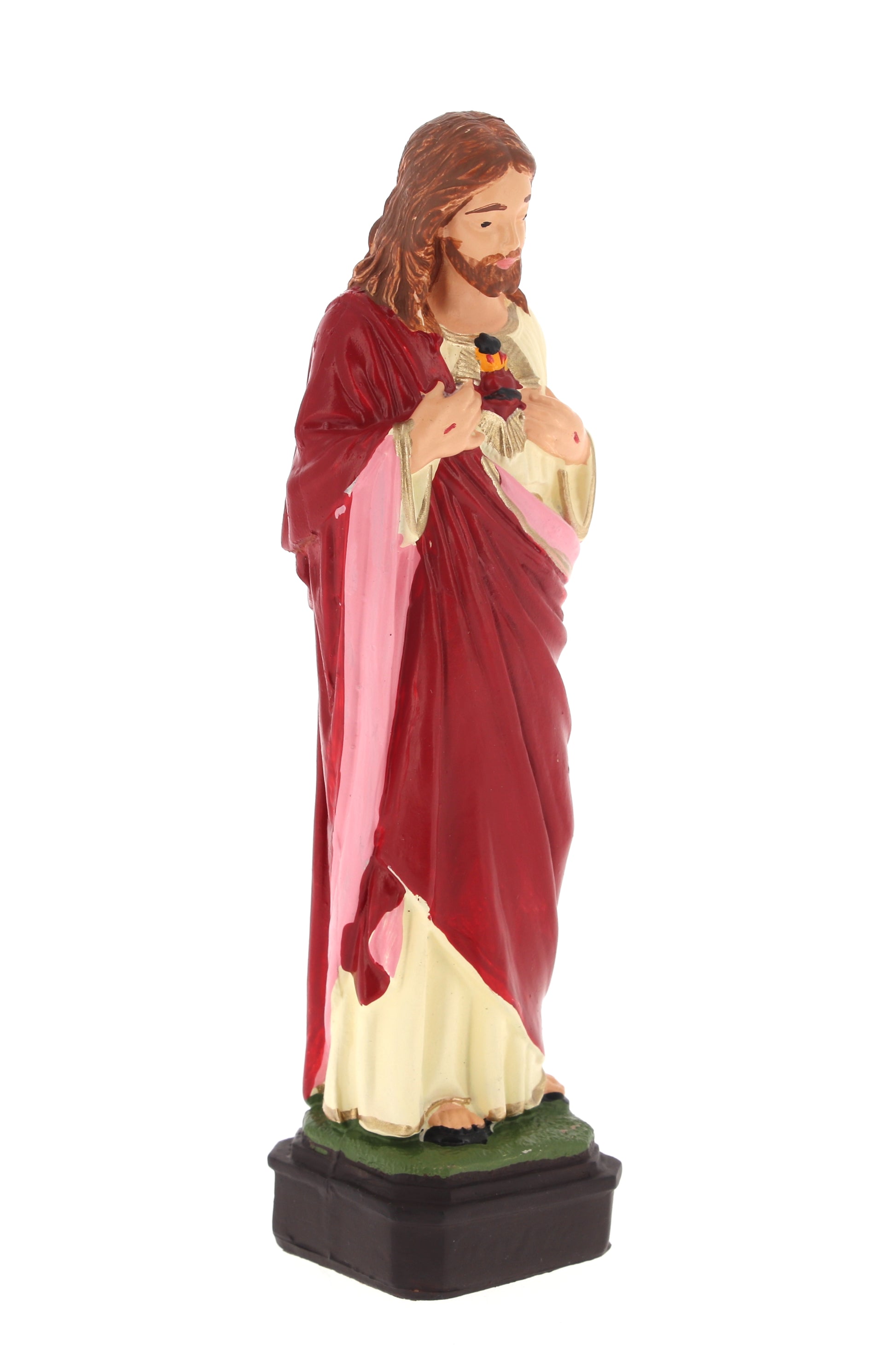 Statua Sacro Cuore di Gesu' in materiale infrangibile da esterno. Altezza 16 cm