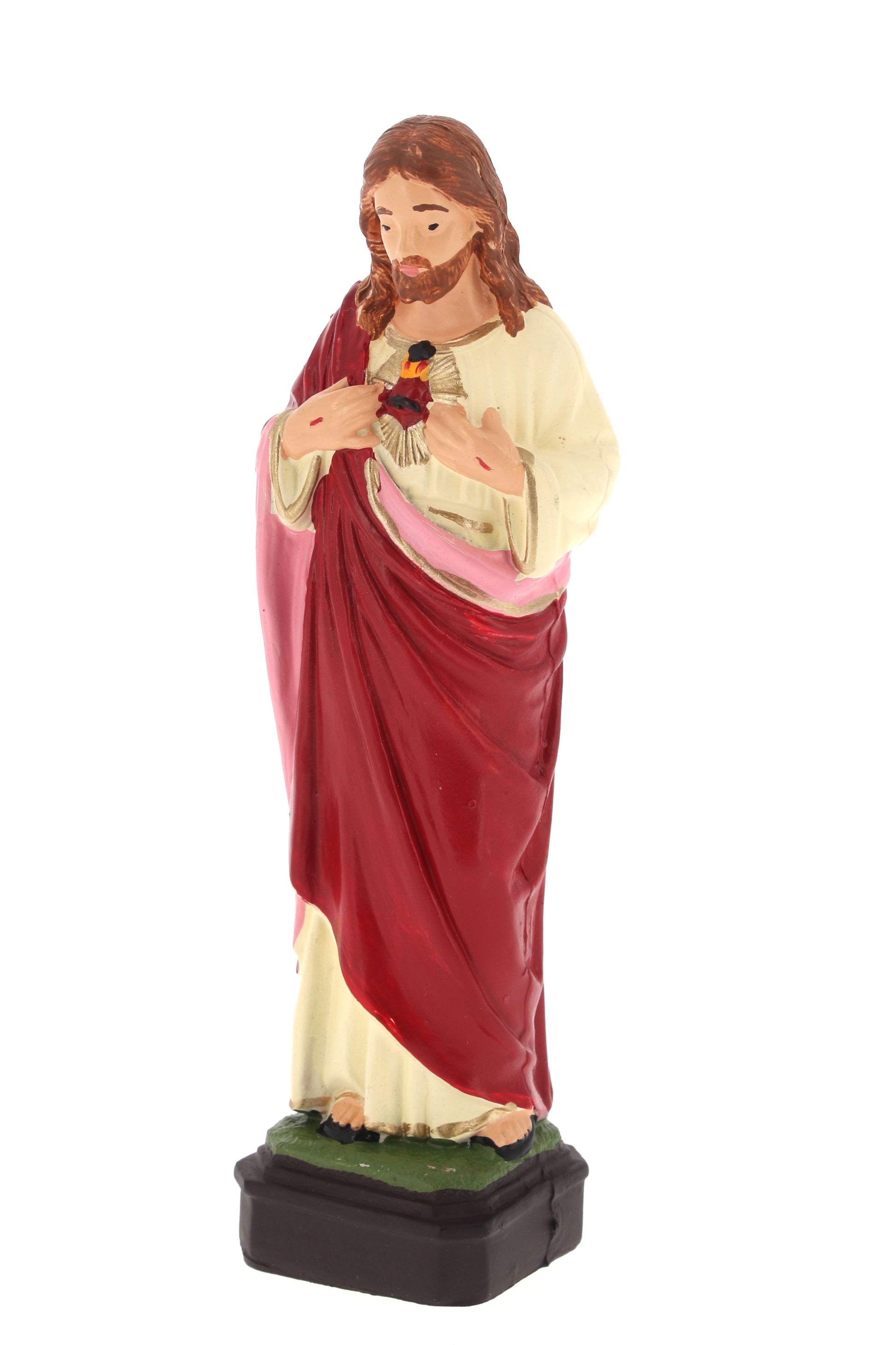 Statua Sacro Cuore di Gesu' in materiale infrangibile da esterno. Altezza 16 cm