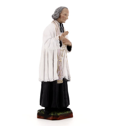 Statua Santo Curato D'Ars, in resina. Altezza 30 cm