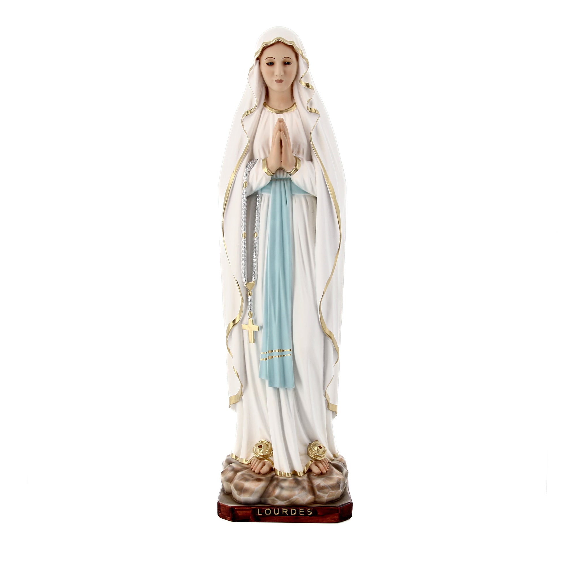 Statua Madonna di Lourdes in resina vuota, con occhi in vetro. H 60 cm