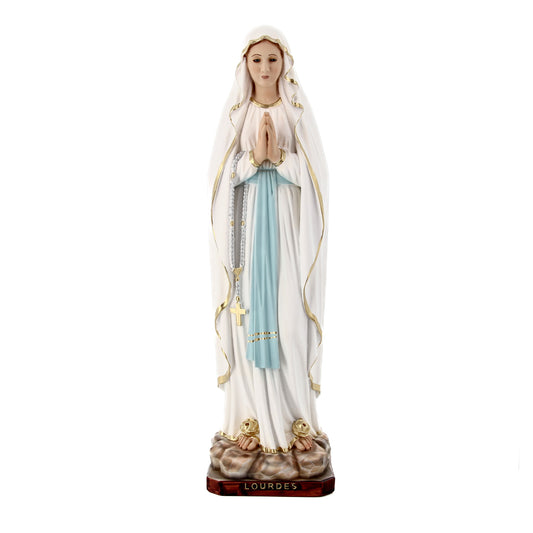 Statua Madonna di Lourdes in resina vuota, con occhi in vetro. H 60 cm