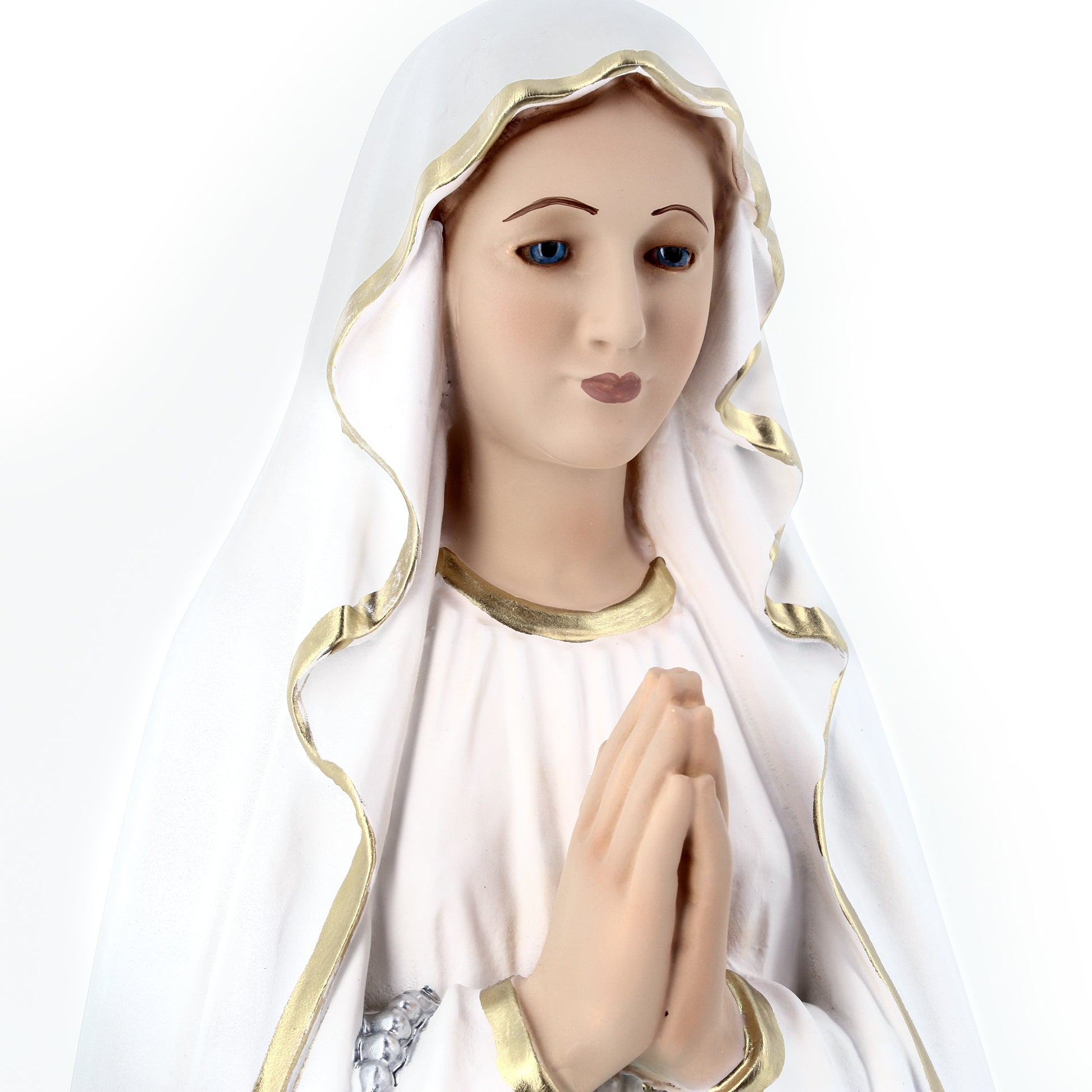Statua Madonna di Lourdes in resina vuota, con occhi in vetro. H 60 cm