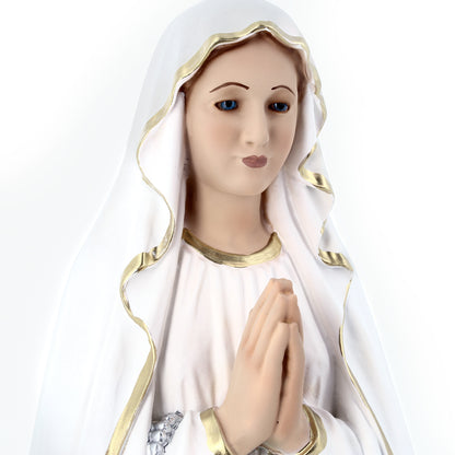 Statua Madonna di Lourdes in resina vuota, con occhi in vetro. H 60 cm