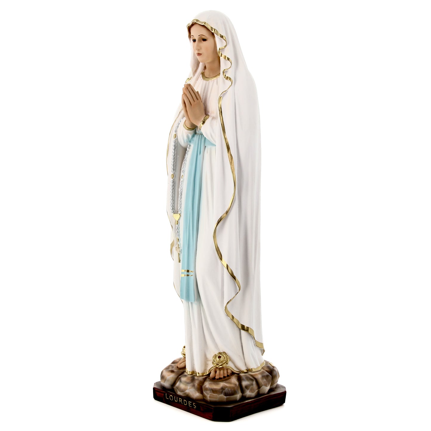 Statua Madonna di Lourdes in resina vuota, con occhi in vetro. H 60 cm