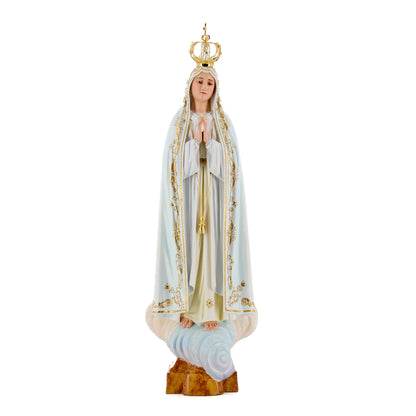 Statua Madonna di Fatima, in legno. Altezza 60 cm