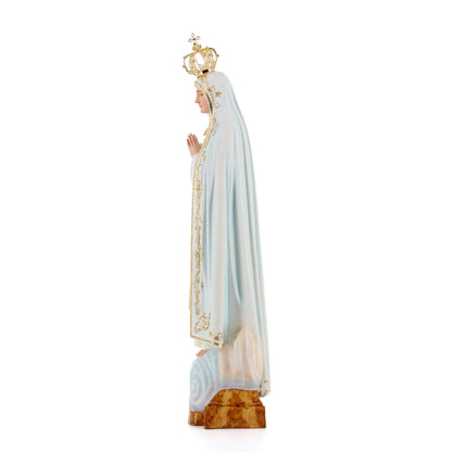 Statua Madonna di Fatima, in legno. Altezza 60 cm