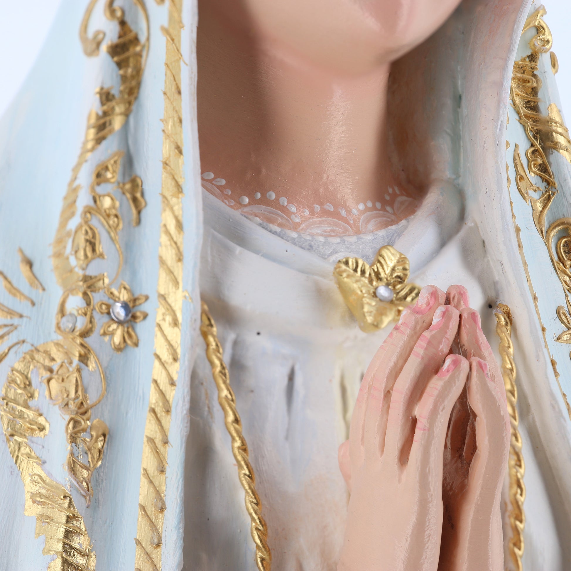 Statua Madonna di Fatima, in legno. Altezza 60 cm