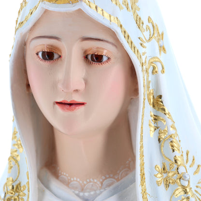 Statua Madonna di Fatima in legno. Altezza 80 cm