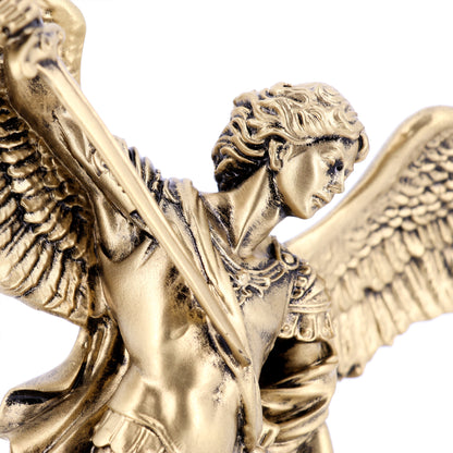 Statua San Michele in resina bronzata. Altezza 20 cm