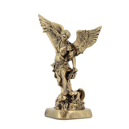 Statua San Michele in resina bronzata. Altezza 20 cm
