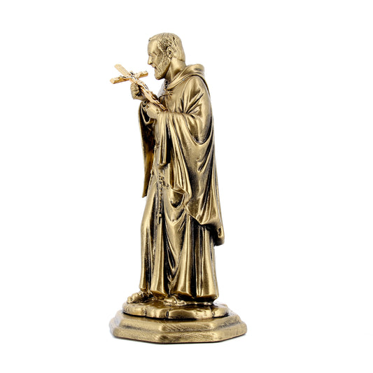 Statua san Pio in resina bronzata. Altezza 20 cm
